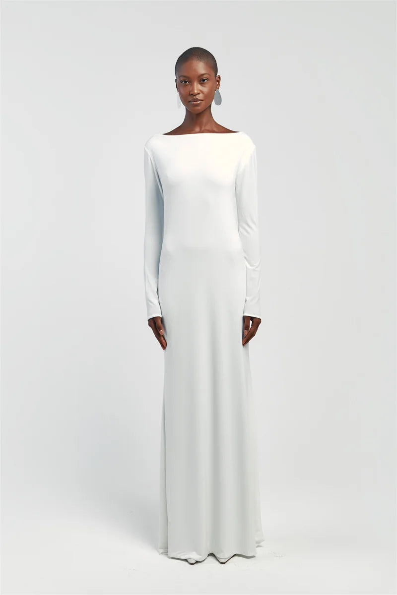 שמלת מקסי אלגנטית בעיצוב גב פתוח - אורנה