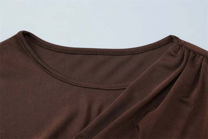 שמלת מקסי בעיצוב קיפולים בעיטור קשירה - ג'ונה