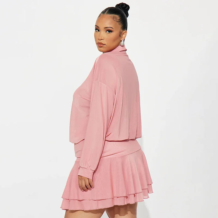 שמלת מיני שיפון מלמלה בעיצוב כפתורים - רעות