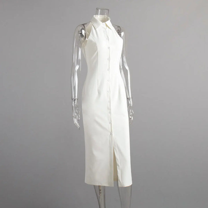 שמלת מקסי מחויטת בעיצוב כפתורים - JADORE