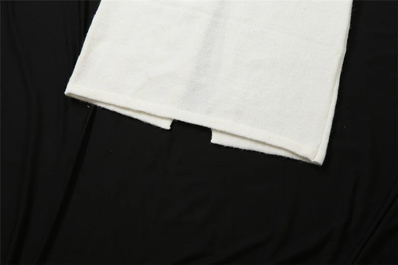 סט שני חלקים סרוג בעיטור אפליקציות פרחים טופ קשירה וחצאית מקסי - אווה