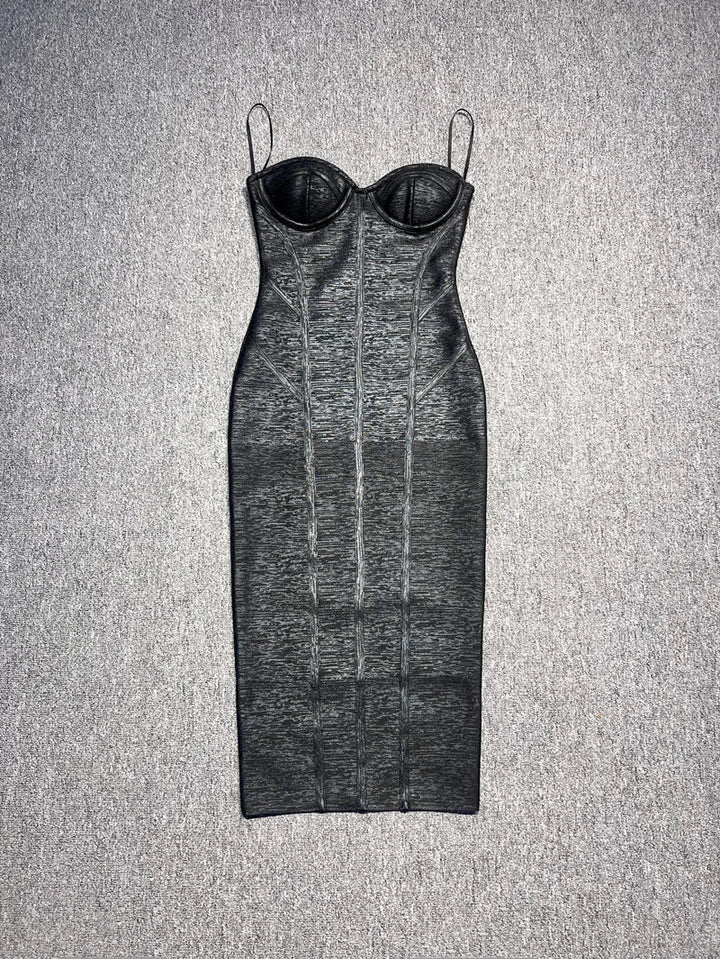 שמלת מידי דמוי עור - ג'יי