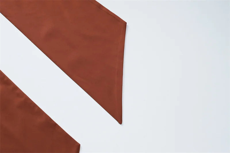 שמלת מקסי סטרפלס סאטן בעיטור צעיף תואם - טיראן