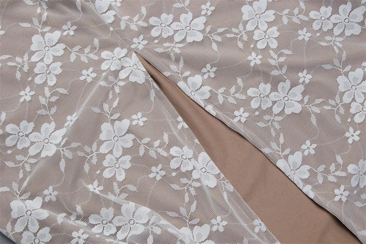 שמלת מקסי תחרה קשירה בעורף גב פתוח - לונה