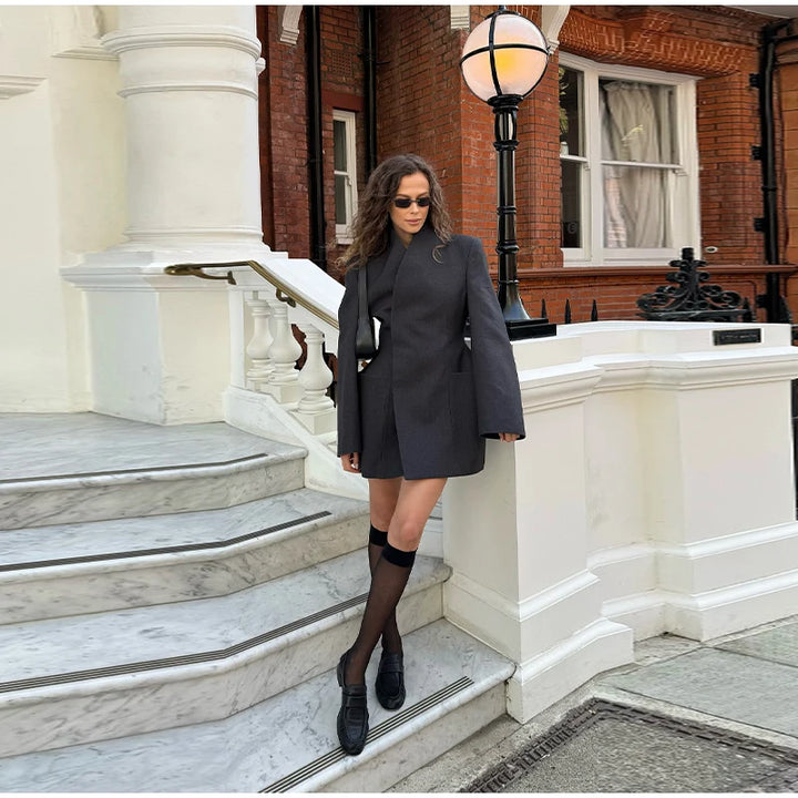 שמלת מיני מחויטת בעיצוב בלייזר - JACKIE