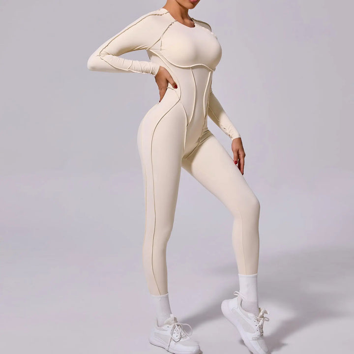 אוברול בד מחטב בעיצוב תפירה חיצונית גב פתוח - קוני