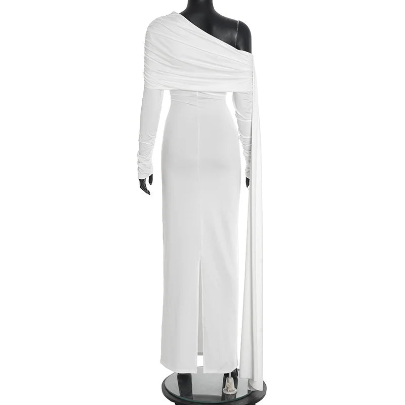 שמלת מקסי בעיצוב כתף חשופה ושובל - אלורה