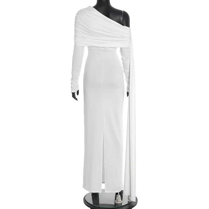 שמלת מקסי בעיצוב כתף חשופה ושובל - אלורה