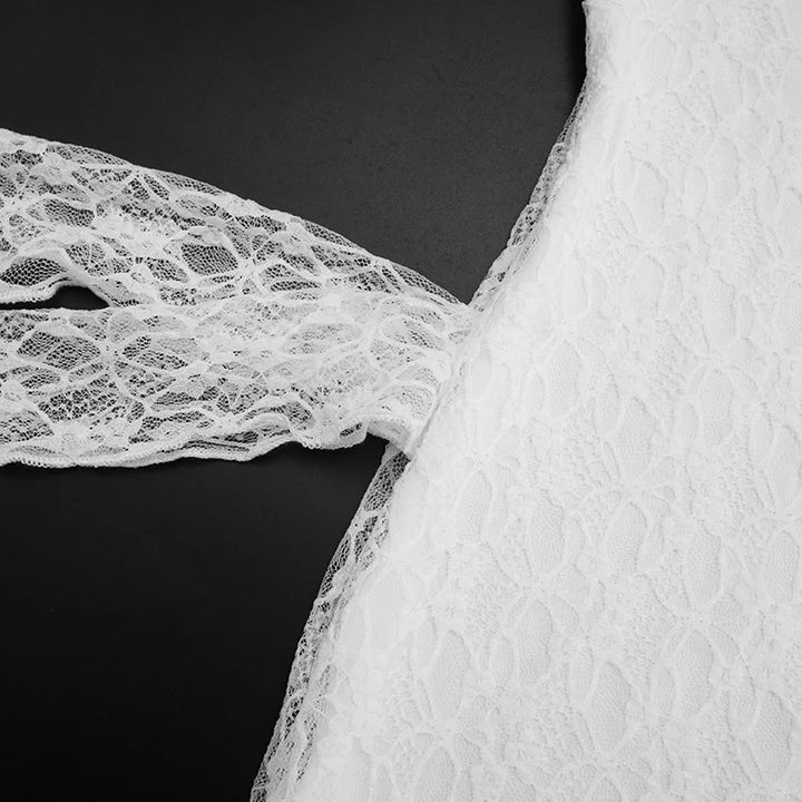 שמלת מיני תחרה בעיצוב שרוולי פעמון - רון לי