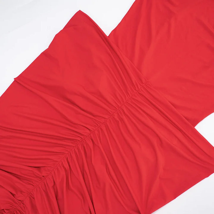 שמלת מקסי בעיצוב קיפולים גב פתוח  - אורון