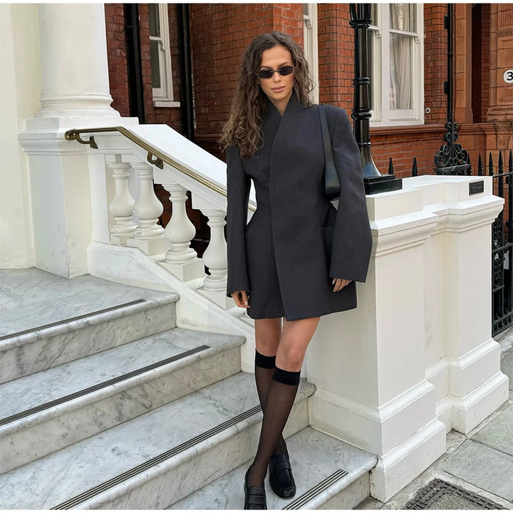 שמלת מיני מחויטת בעיצוב בלייזר - JACKIE