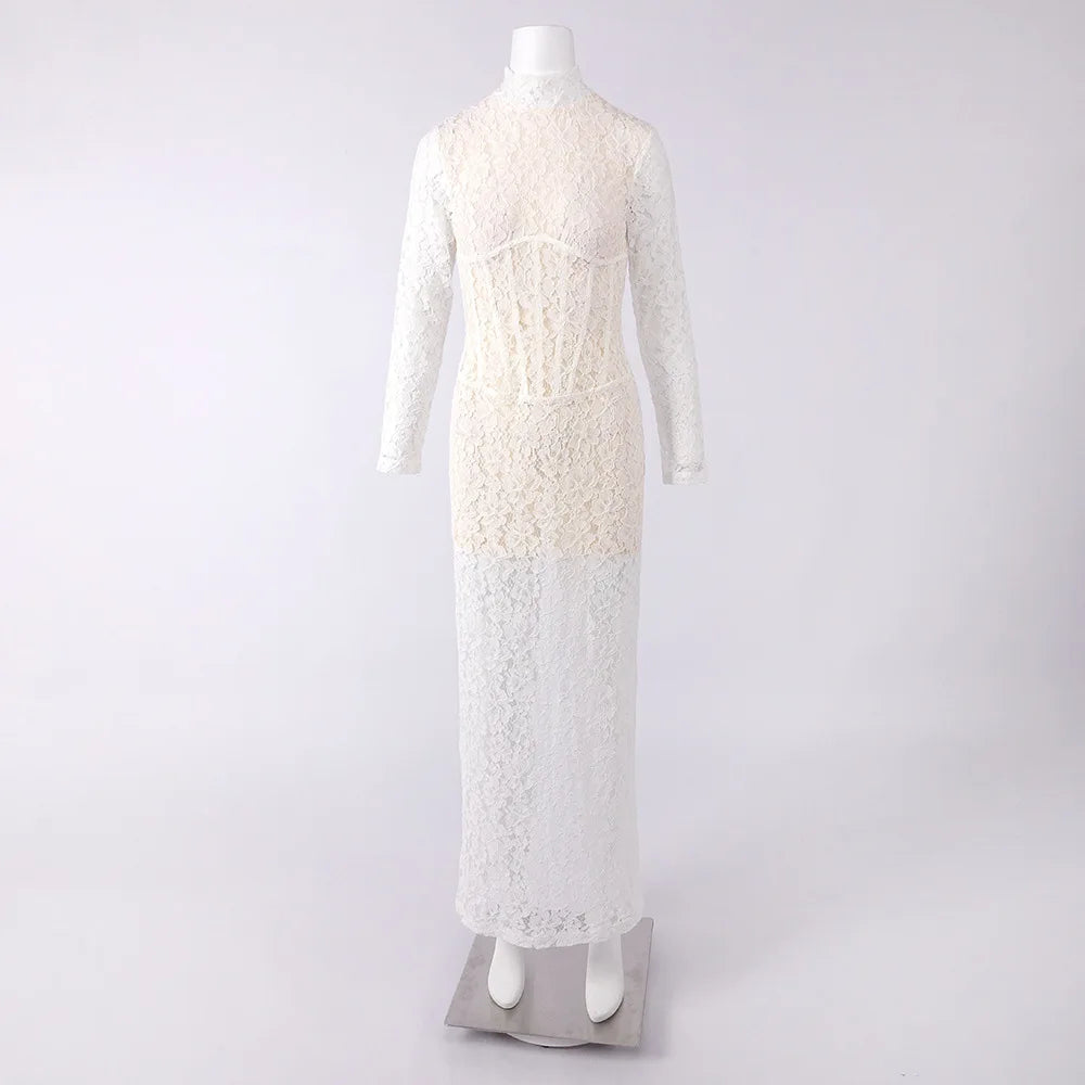 שמלת מקסי גולף תחרה - קרוליין