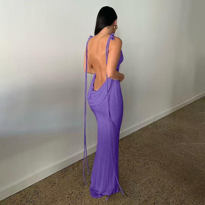 שמלת מקסי אלגנטית גב פתוח - ניקולה