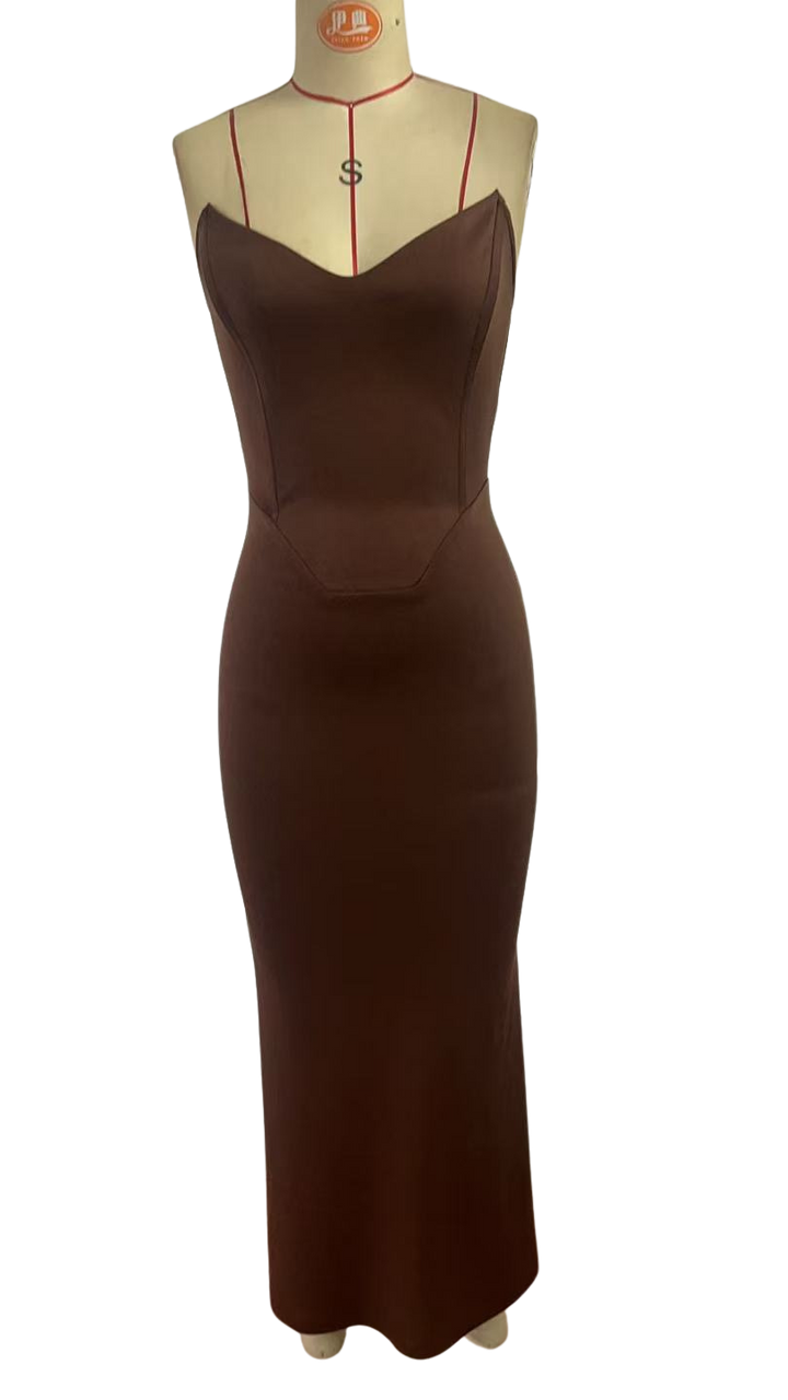 שמלת מקסי בת הים בד מחטב - אריאלה